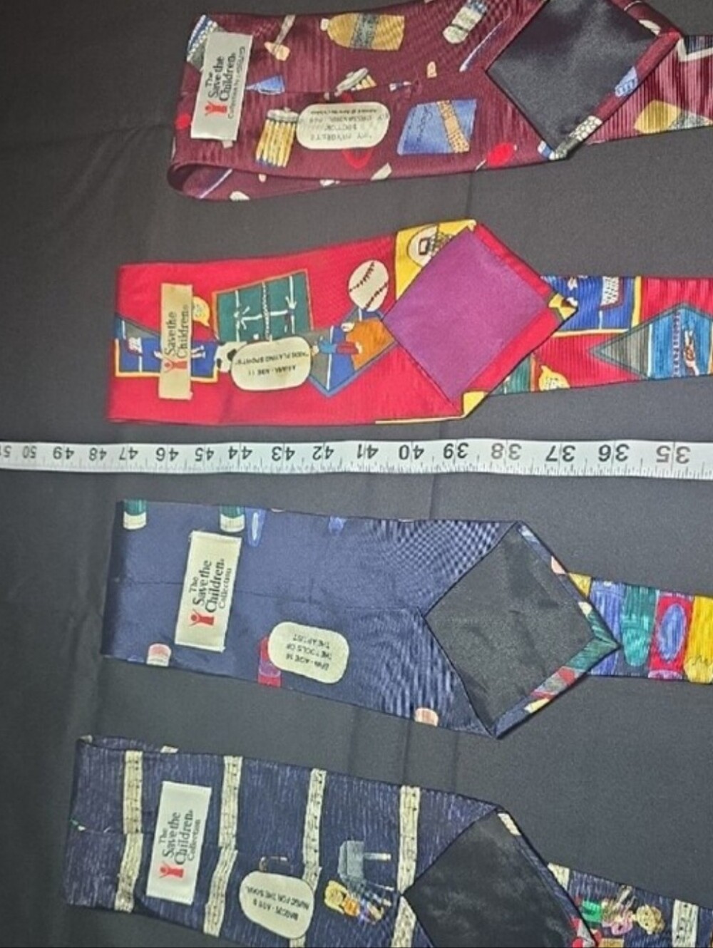 4 Save the Children Necktie Lot Kids Art Novelty Men’s Ties